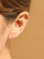 14K Gold Dot Cubic Tiara Cartilage Earring 18G16G