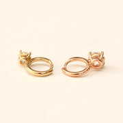 14K Gold Daily Colorful Cubic Hoop Earring