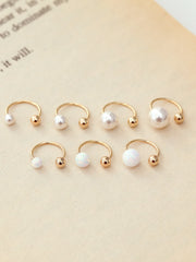 14K gold Opal & Pearl Tragus earring 20g