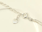 925 Silver 2 Line Box Chain Onyx Anklet