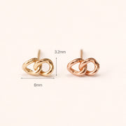 14K Gold Double Chain Stud Earring
