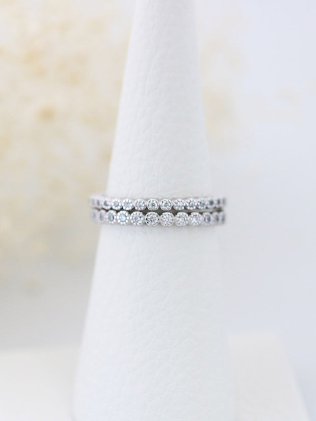 925 Silver Layered CZ Ring