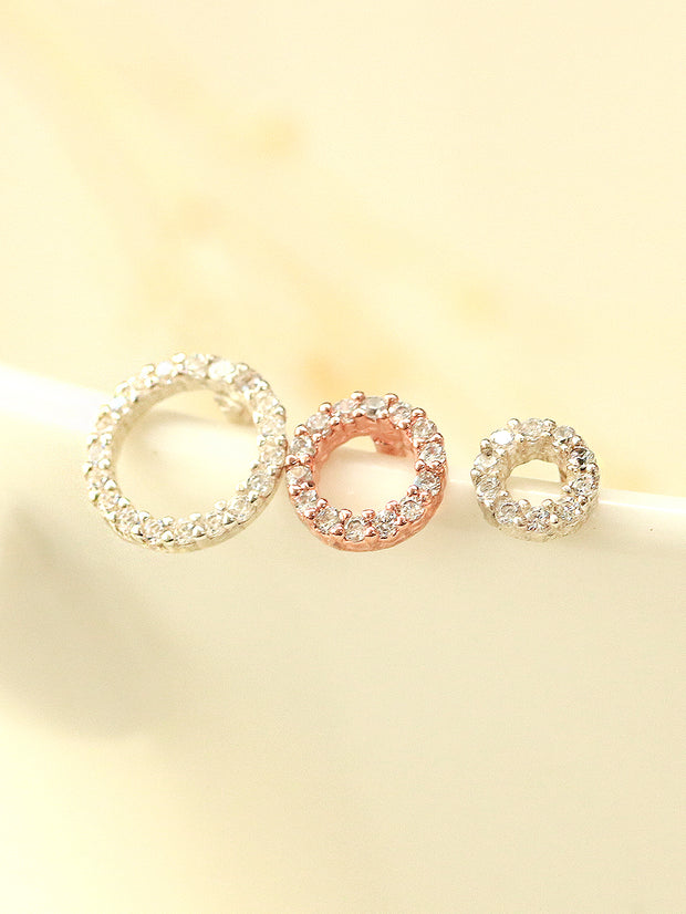 925 Silver Cubic Circle Cartilage Earring 16G