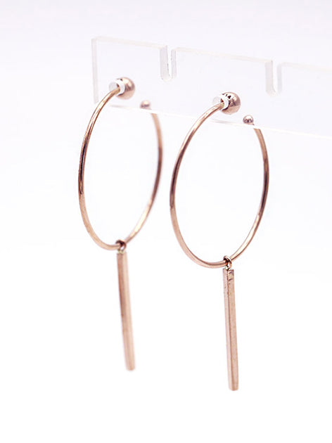 14 Karat Gold Plated 3mm x 18mm Hoop Earrings main image 1