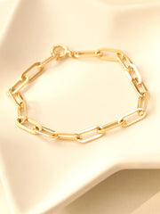 14K Gold Daily Clip Hollow Chain Bracelet (M)