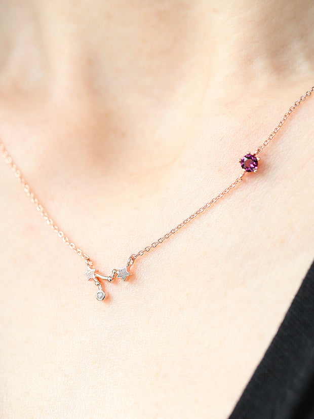 Constellation with birthstone necklace