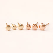 14K Gold Button Stud Earring