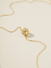 14K 18K Gold Embossed Ring Pendant Necklace