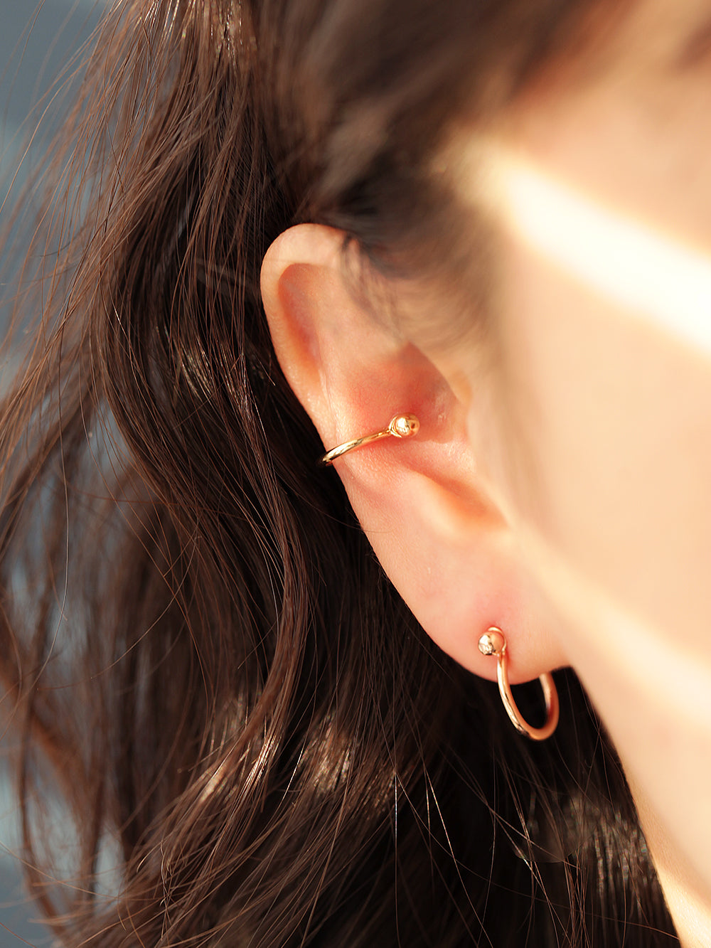 Gold Hoop Earrings 14 Gauge Conch 14 Carat Gold Conch Helix