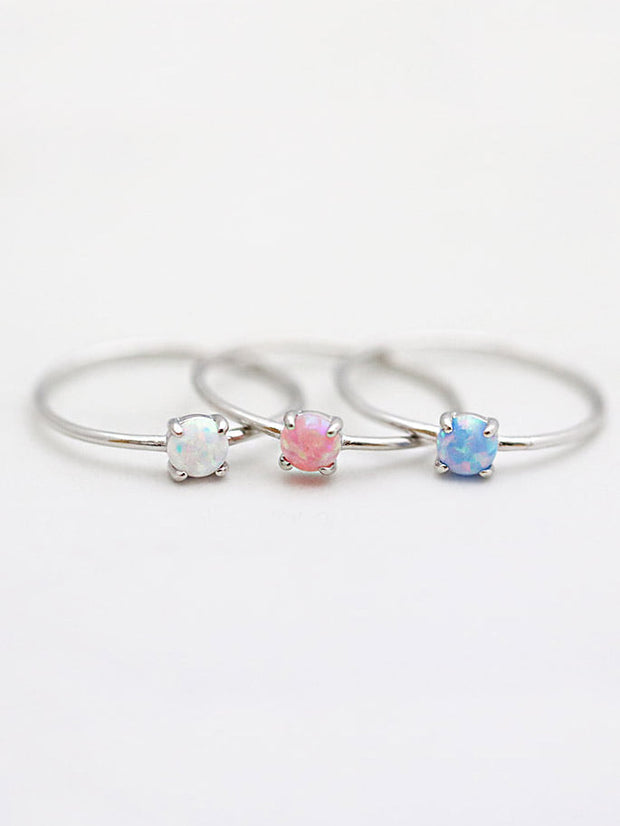 925 Silver Delicate Opal Ring