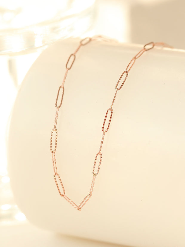 14K 18K Gold Cutting Chain Necklace