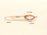 14K Gold 2 Line Chain Conch Hoop Earring