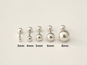 925 silver CZ Ball cartilage earring 16g