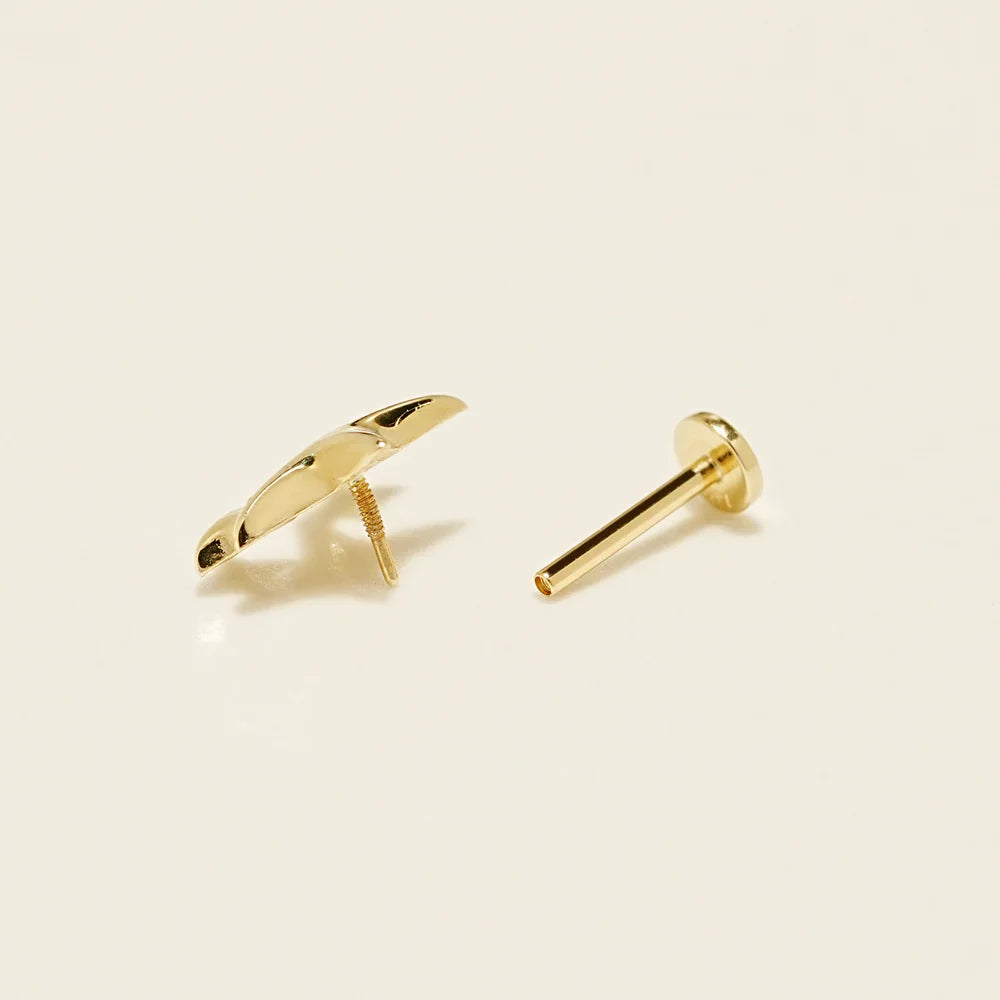 *14K / 18K Gold Internally Threaded Labret Earrings