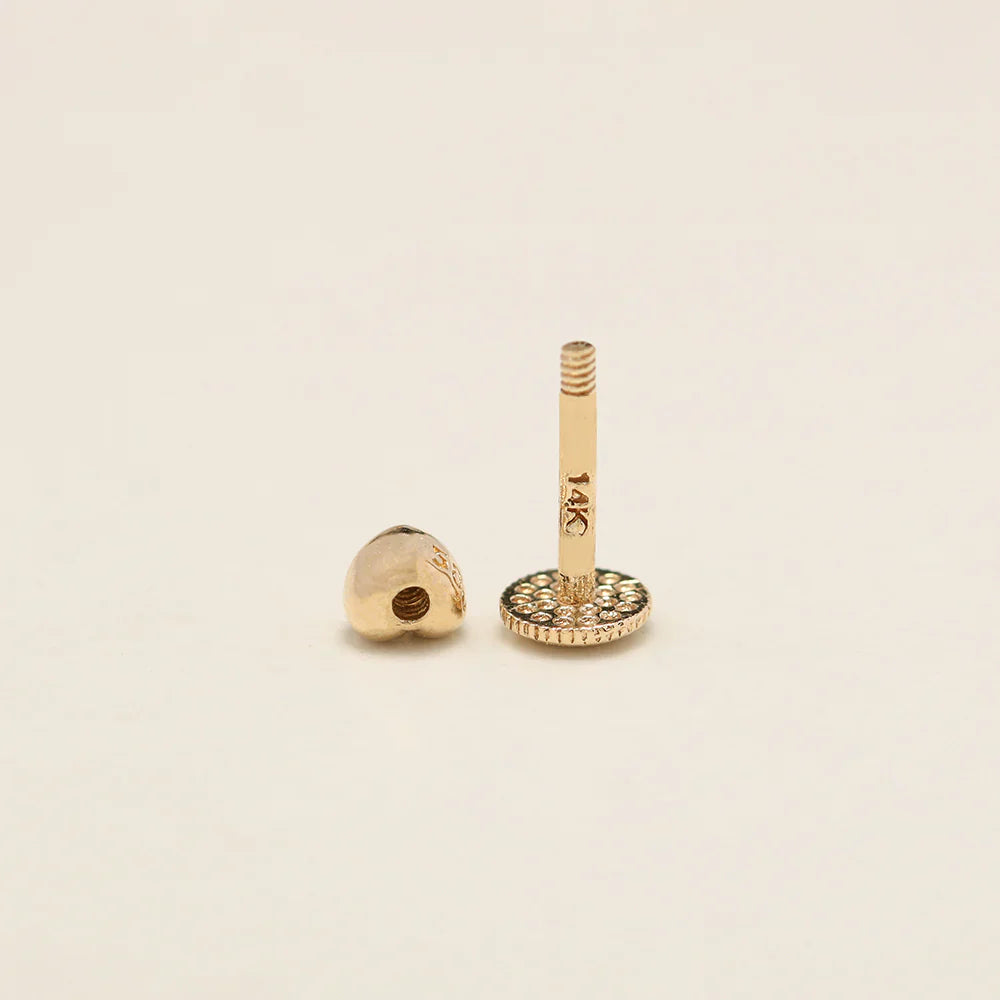 *14K / 18K Gold Externally Threaded Labret Earrings