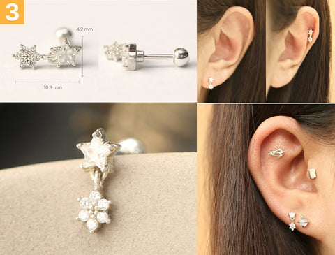 925 Silver Simple Daily cartilage earring 20g