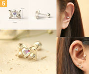 925 Silver Lovely cartilage earring 20g