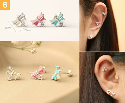 925 Silver Lovely cartilage earring 20g