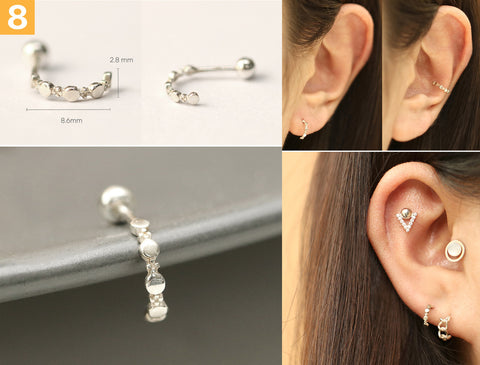 925 Silver Simple Daily cartilage earring 20g