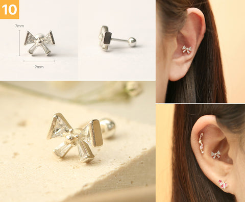 925 Silver Lovely cartilage earring 20g