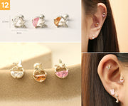 925 Silver Lovely cartilage earring 20g