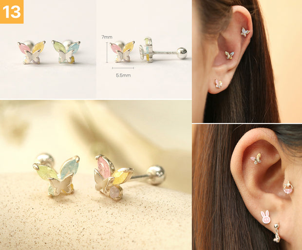 925 Silver Lovely cartilage earring 20g