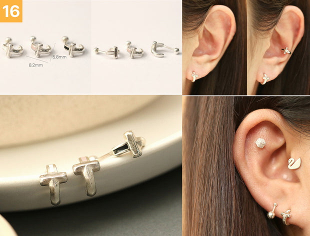 925 Silver Simple Daily cartilage earring 20g