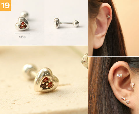 925 Silver Lovely cartilage earring 20g