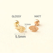 14K Gold Mini Leaf Cartilage Earring 20G18G16G