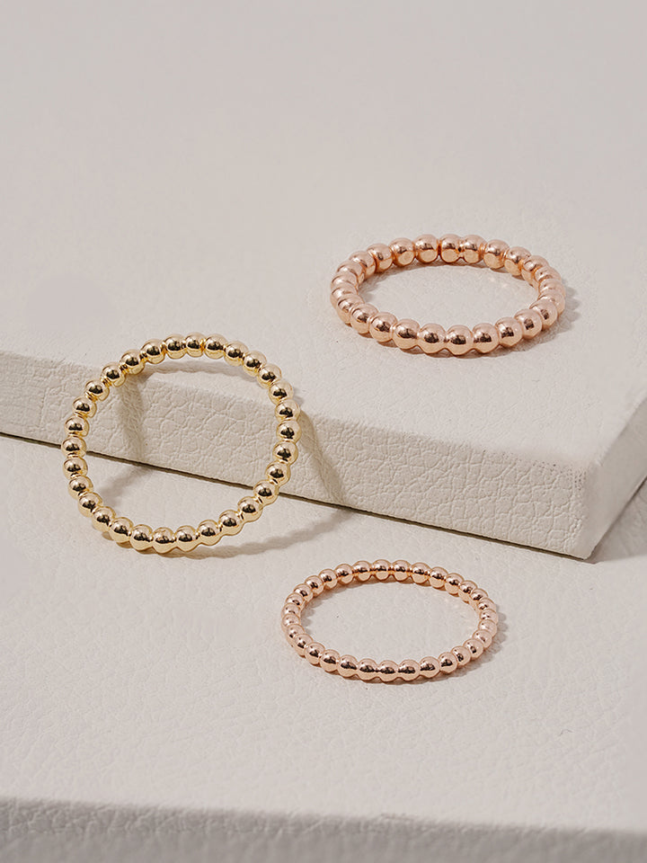 14K Solid Gold Layered Volume Bubble Ball Ring