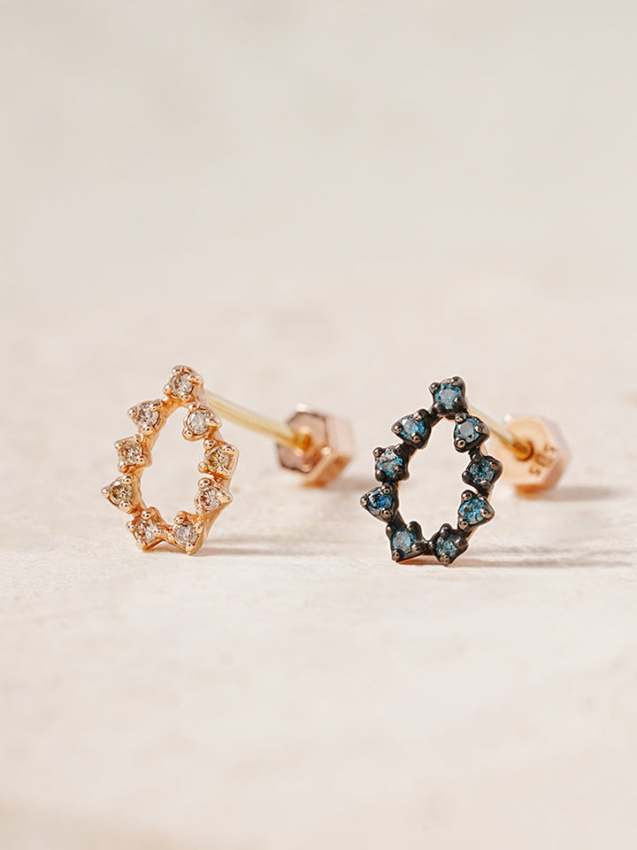 14K Solid Gold Circle of Star Cartilage Earring 18G