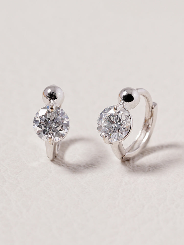 14K 18K Solid Gold Lab Diamond Mini Rediant Cartilage Hoop Earring