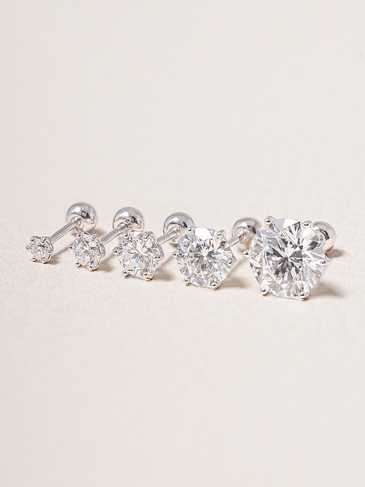 14K Solid Gold Lab Diamond Shine Classic Cartilage Earring 20G