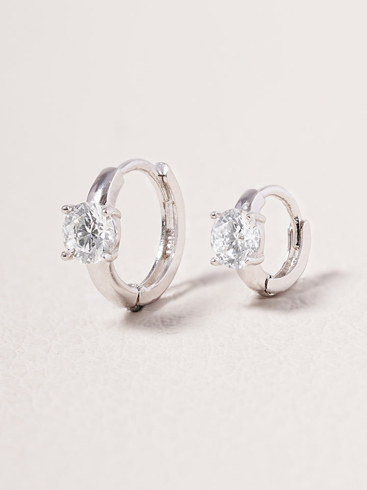 14K 18K Solid Gold Lab Diamond Mini Cartilage Hoop Earring