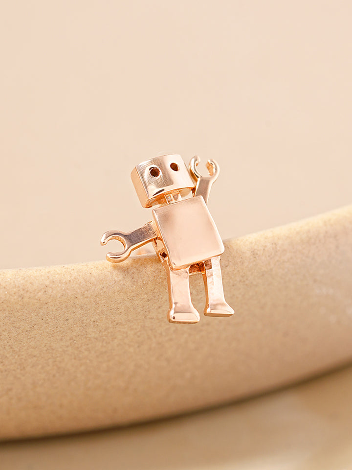 14K Gold Little Joint Robot Cartilage Earring 18G16G