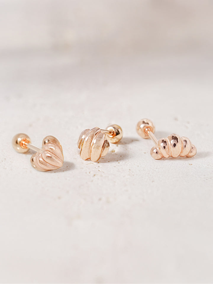 14K Solid Gold Lovely Volume Cartilage Earring 20G