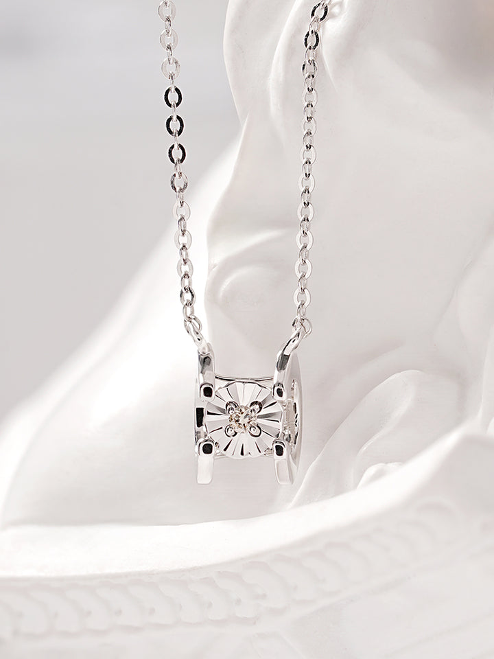 14K 18K Solid Gold Platinum Frame Diamond Necklace