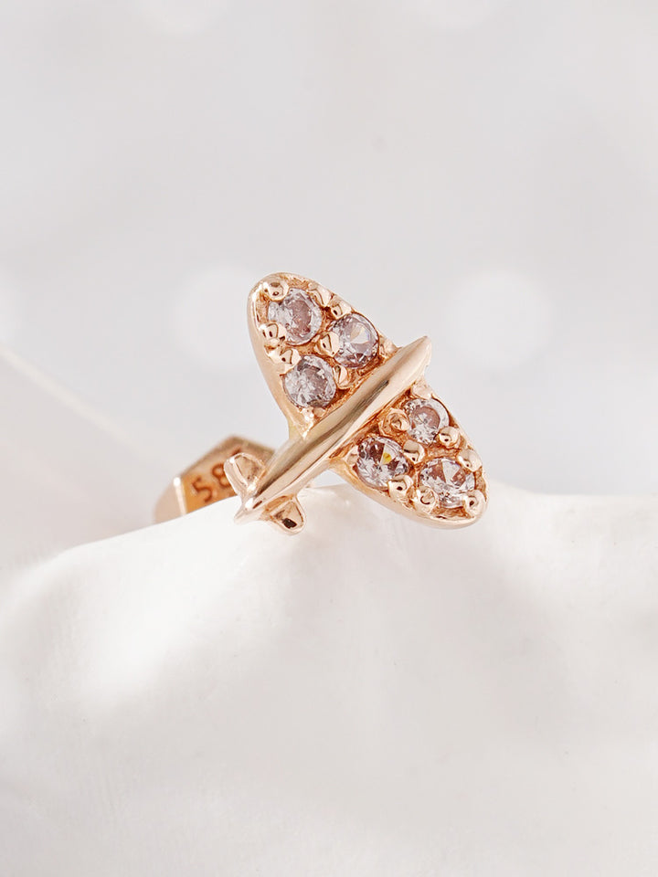 14K Gold Sky Glow Flying Cartilage Earring 18G