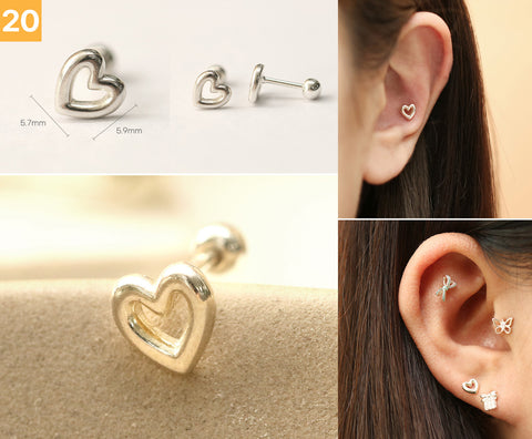 925 Silver Lovely cartilage earring 20g