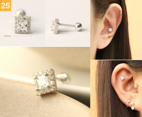 925 Silver Simple Daily cartilage earring 20g