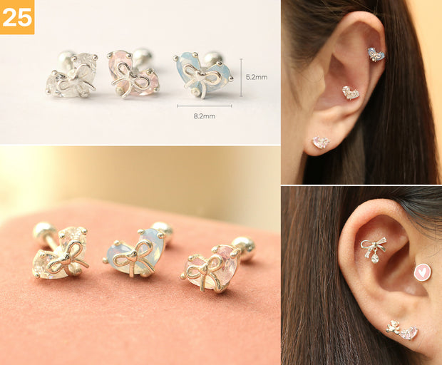 925 Silver Lovely cartilage earring 20g