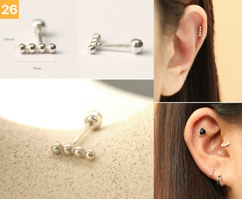 925 Silver Simple Daily cartilage earring 20g