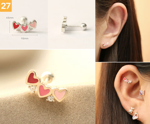 925 Silver Lovely cartilage earring 20g