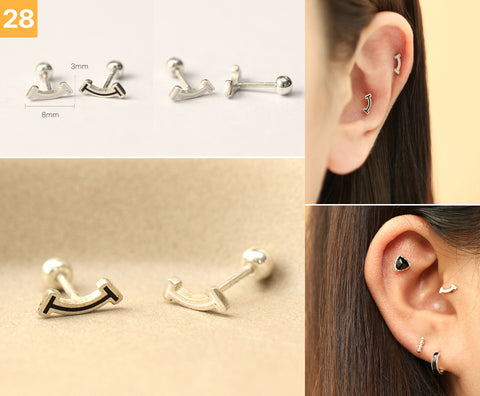 925 Silver Simple Daily cartilage earring 20g