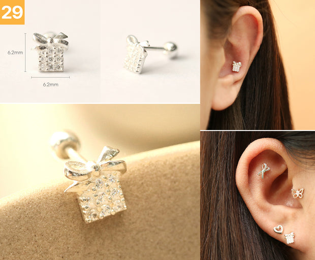 925 Silver Lovely cartilage earring 20g