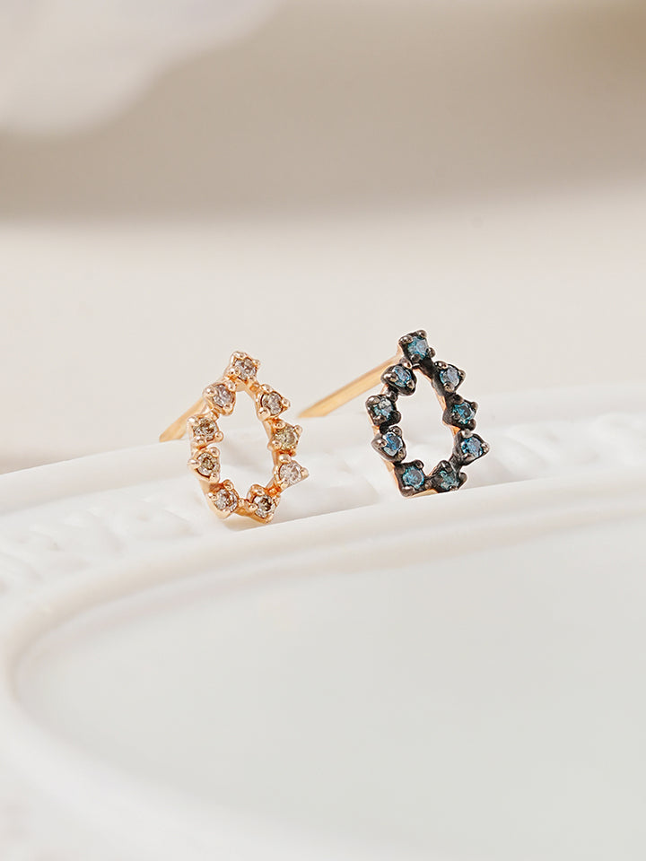 14K Solid Gold Circle of Star Cartilage Earring 18G