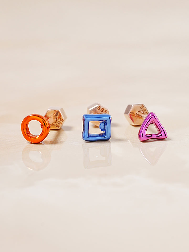 14K Gold Color Graphic Pop Shape Cartilage Earring 18G