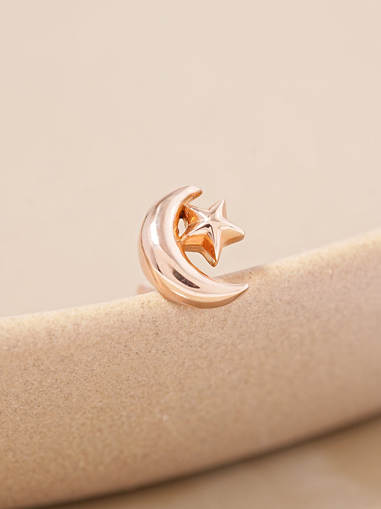 14K Solid Gold Dreaming Night Cartilage Earring 18G16G