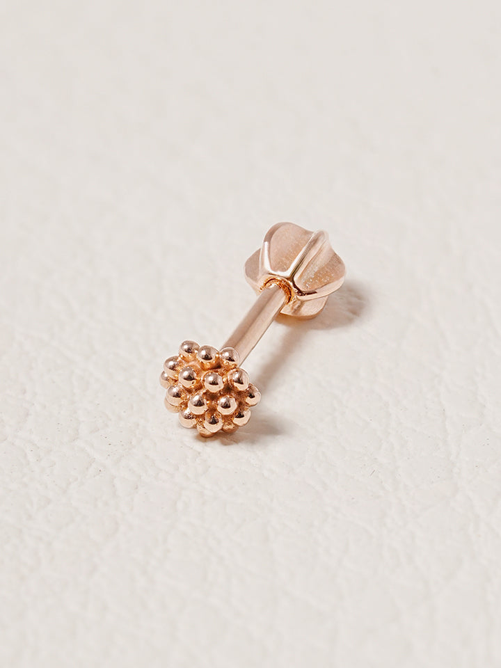 14K Solid Gold Cluster Cartilage Earring 18G16G