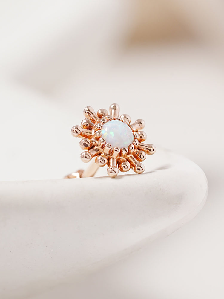 14K Gold Golden Sunrise Opal Cartilage Earring 18G16G